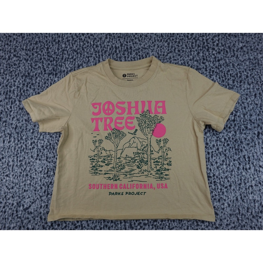 Parks Project Joshua Tree Tee Womens Small Tan Graphic Boxy Cotton Shirt